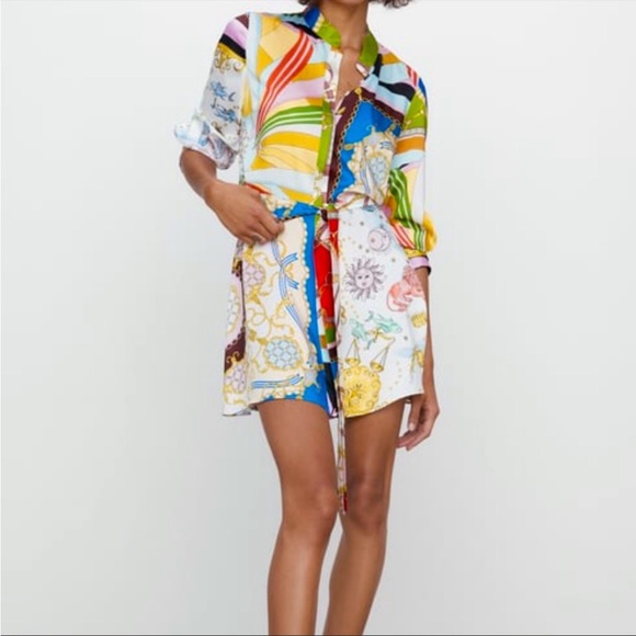 Zara Dresses & Skirts - Hold for Jodi - Blogger’s favorite Colorful luxurious fall dress by Zara